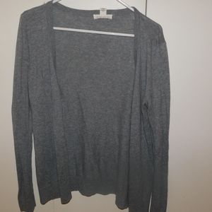 gray cardigan